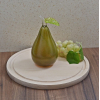 Szklana zielona gruszka - sztuczne owoce