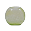 Szklany wazon - Kula bialy - plamka - zielony