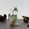 Szklany kot figurka z kolorowego szkła ozdobnego