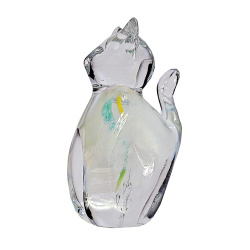 Szklana figurka w kształcie pastelowego kota