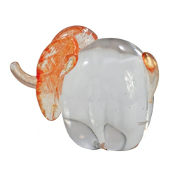 Szklany słoń - figurka pomarańczowa