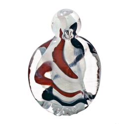 Pingwin szaro-czerwony ze szkła