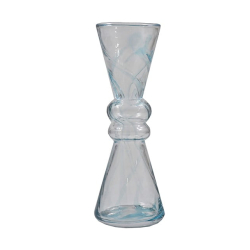 Artystyczny wazon wstęga bezbarwny - niebieski