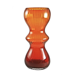 Stabilny, elegancki wazon z pomarańczowego szkła