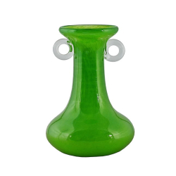 Ozdobny wazon z zielonego szkła artystycznego