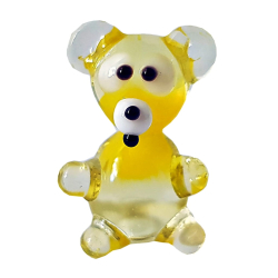 Szklany żółty miś - figurka