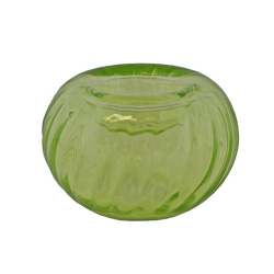 Szklany świecznik tealight Optyk - jasny zielony