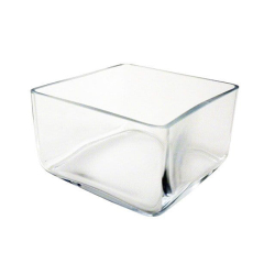 Szklany kwadratowy świecznik