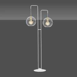 Lampy do salonu nowoczesne stojące metalowe biale