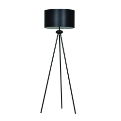 Lampa stojąca z abażurem czarna