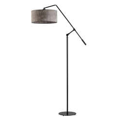 Regulowana lampa stojąca z abażurem - szary melanż
