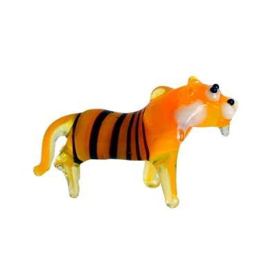 Pomarańczowy tygrys - szklana figurka