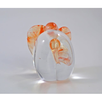 Szklany słoń - figurka pomarańczowa