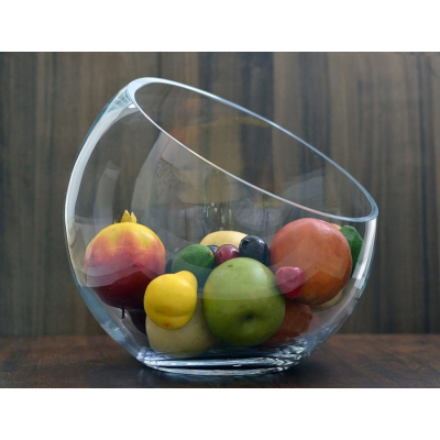 Szklany pojemnik pochyły 27cm na słodycze owoce pieczywo