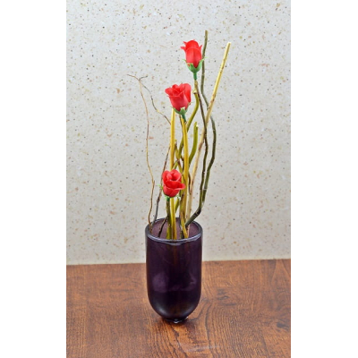 Wrzosowy wazonik - szkło artystyczne