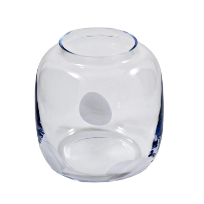 Elegancki szklany wazon z białą plamą