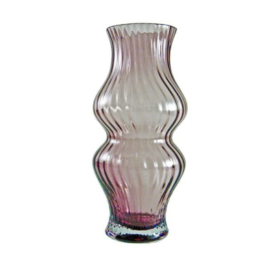 Szeroki stabilny wazon z wrzosowego szkła