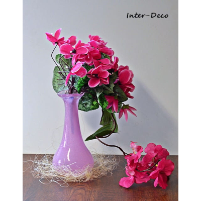 Piękny różowy wazon na jeden kwiat - Szkło artystyczne