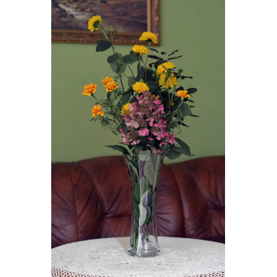 Szklany wazon florystyczny na długie kwiaty