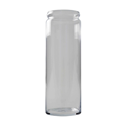 Szklany ozdobny wazon cylinder tuba wysoki