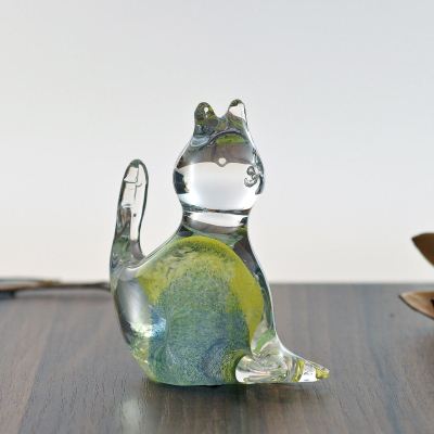 Kot ręcznie formowany ze szkła Figurka dekoracyjna