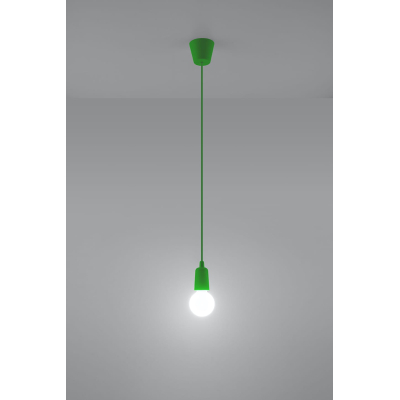 Lampa wisząca z regulowanym przewodem Diego zielona