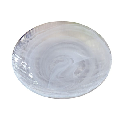 Falisty szklany talerz - Opal