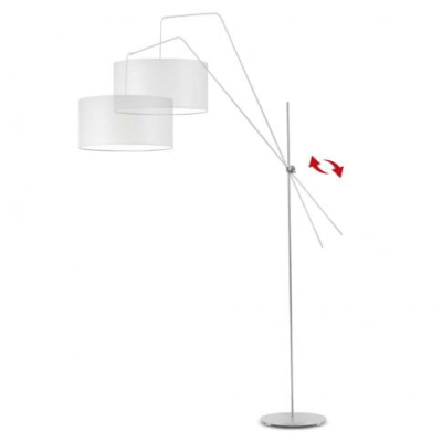 Biała lampa stojąca podłogowa regulowana