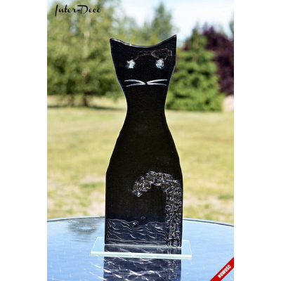 Duży czarny kot - figurka dekoracyjna