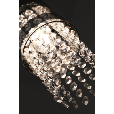Piękna szklana lampa w kształcie tuby z kryształkami do salonu jadalni sypialni