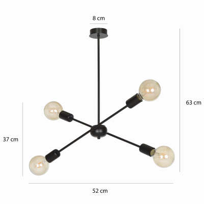 Oświetlenie sufitowe punktowe - Lampa wisząca sufitowa bez klosza