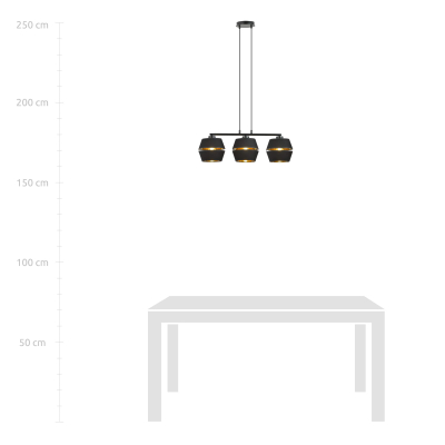 Lampy nad stół kuchenny i bar potrójne oświetlenie punktowe