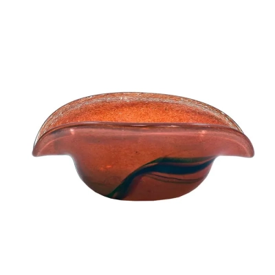 Pomarańczowa miska łódka - szkło artystyczne 16cm